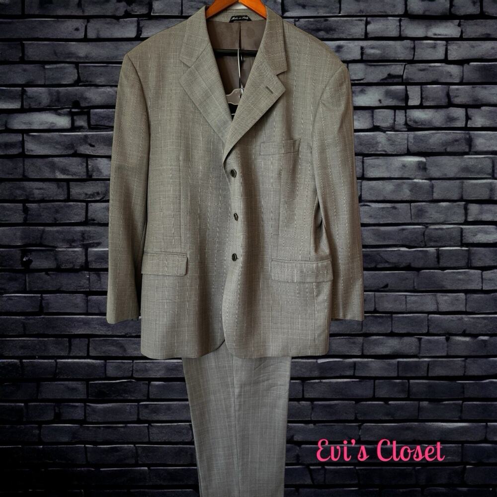 Zanieri 2Pc Pants Suit Men’s Super 100 Wool  Classic Grey Made In Italy